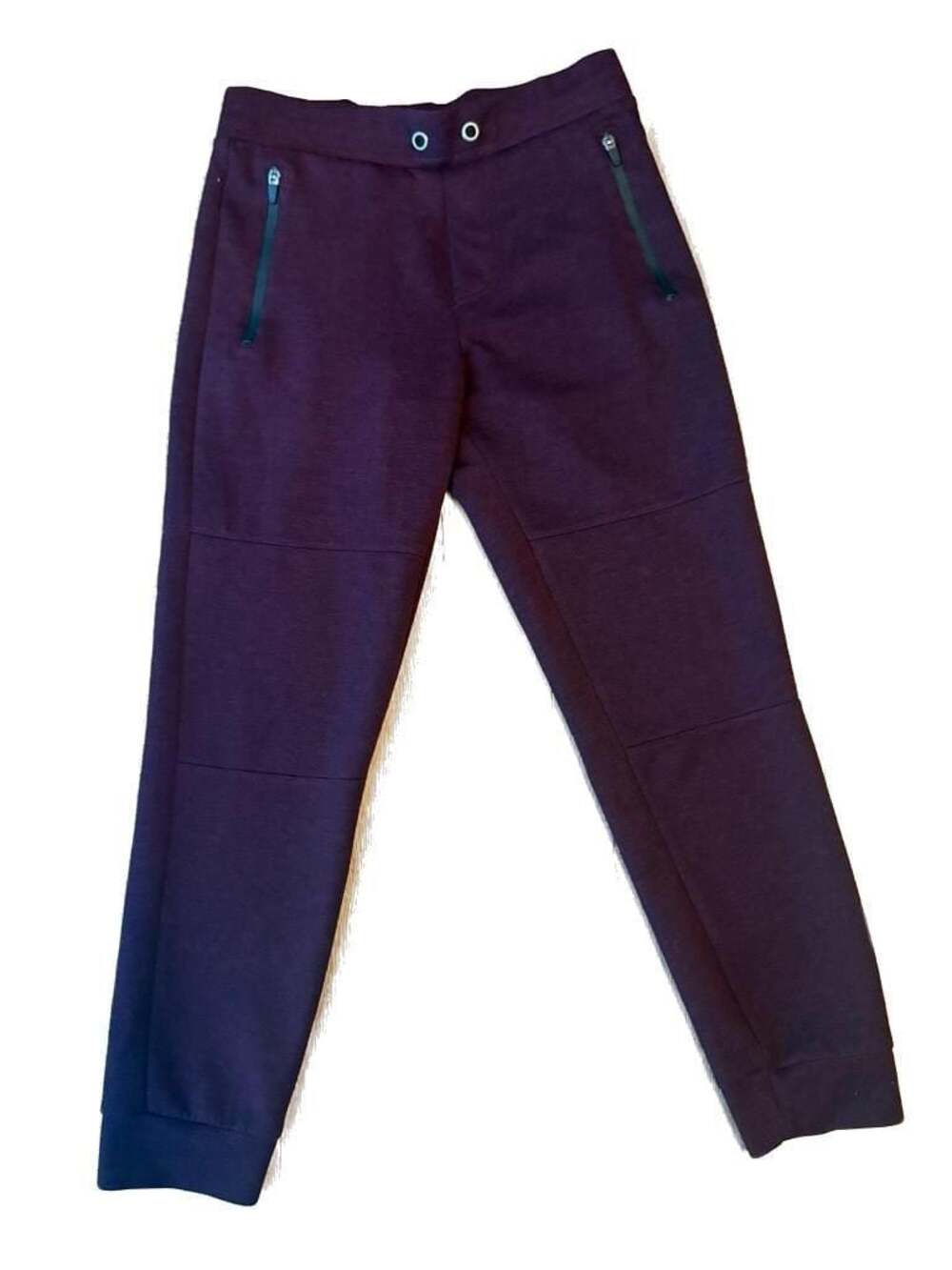 Aéropostale Women's Burgundy Tech Jogger Sweatpants with Zipper Pockets